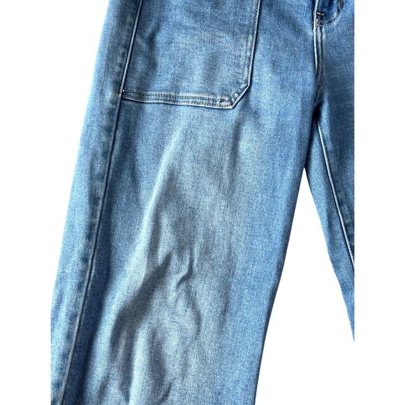 Just Black Denim Blue Jeans The Patch Pocket Wide Leg Pre-Loved Size 27 - Picture 13 of 14